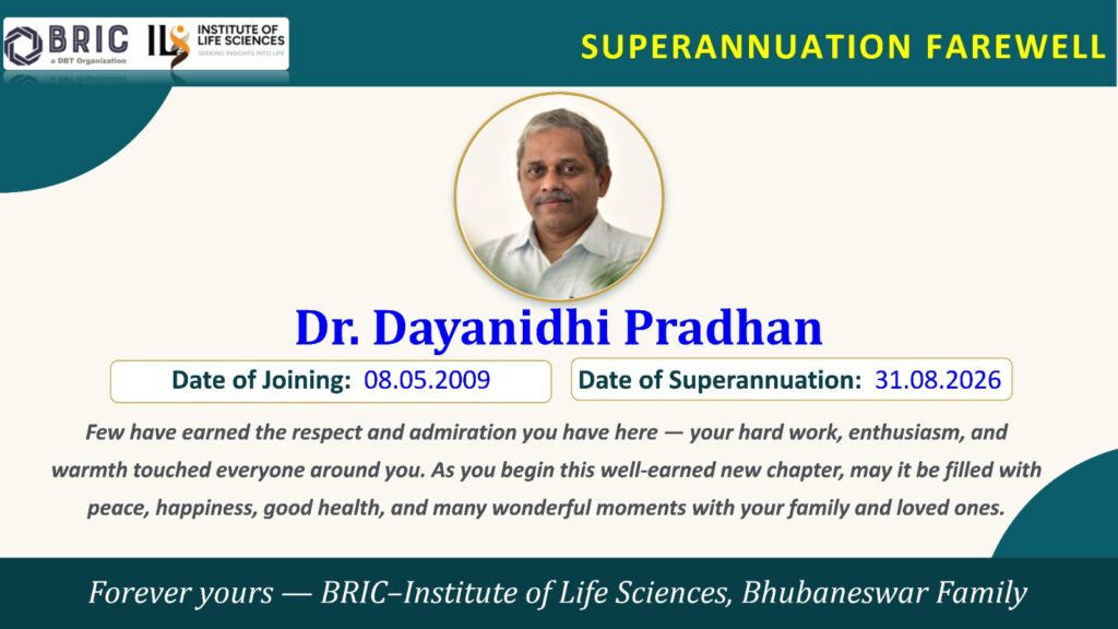 Superannuation of Dr. Dayanidhi Pradhan (AO)